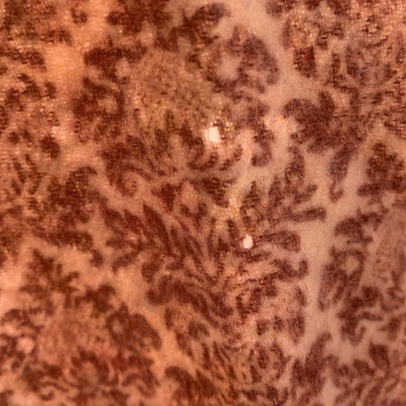 AMICALE PURE CASHMERE BURGUNDY TAN YELLOW ORANGE FRINGE TWO SIDED SCARF 62” - Picture 5 of 10